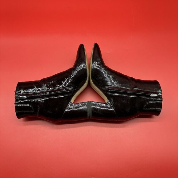 Sam Edelman Hilty Black Crinkle Patent Leather Ankle Booties - Women's Size 6M - Picture 10 of 11